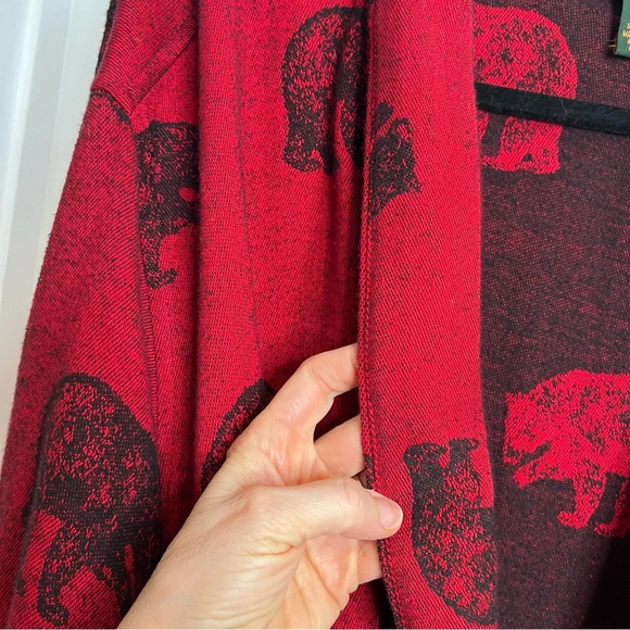 Flyshacker Vintage Men’s Clothing Company Red Black Bear Tie Robe. Size Large. - Picture 8 of 13